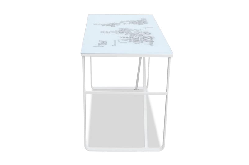 Skrivbord med världskarta 120x60x75 cm - Vit - Möbler - Hemmakontor - Skrivbord