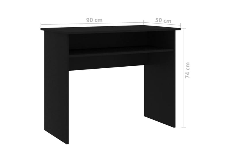 Skrivbord skrivbord 90x50x74 cm spånskiva - Svart - Möbler - Hemmakontor - Skrivbord