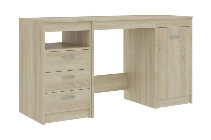Skrivbord sonoma-ek 140x50x76 cm spånskiva - Brun - Möbler - Hemmakontor - Skrivbord