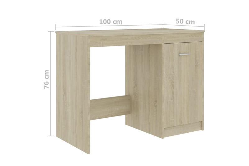 Skrivbord sonoma-ek 140x50x76 cm spånskiva - Brun - Möbler - Hemmakontor - Skrivbord