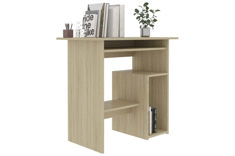 Skrivbord sonoma-ek 80x45x74 cm spånskiva - Brun - Möbler - Hemmakontor - Skrivbord
