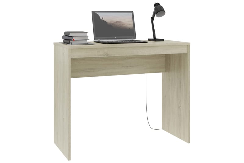 Skrivbord sonoma-ek 90x40x72 cm spånskiva - Brun - Möbler - Hemmakontor - Skrivbord
