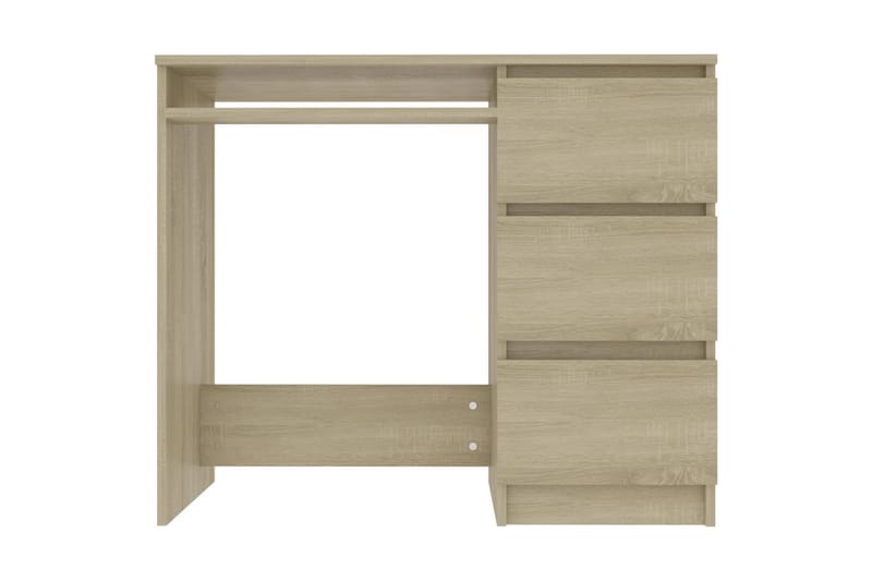 Skrivbord sonoma-ek 90x45x76 cm spånskiva - Brun - Möbler - Hemmakontor - Skrivbord
