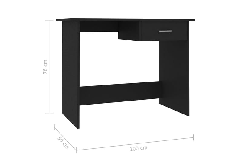 Skrivbord svart 100x50x76 cm spånskiva - Svart - Möbler - Hemmakontor - Skrivbord