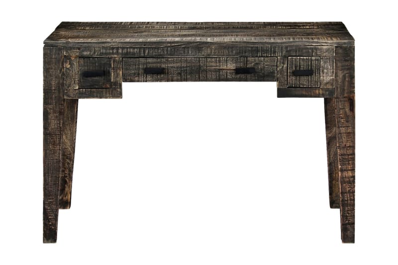 Skrivbord svart 110x50x75 cm massivt mangoträ - Svart - Möbler - Hemmakontor - Skrivbord