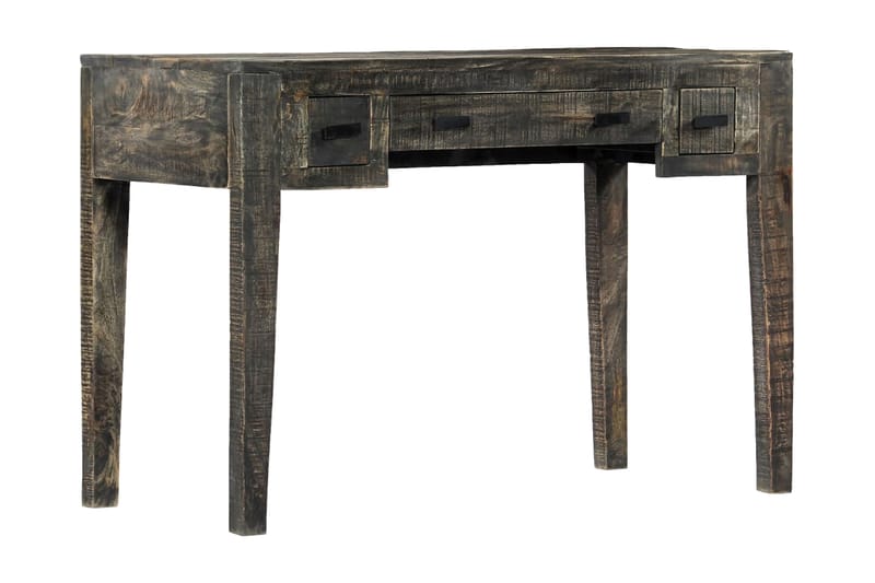 Skrivbord svart 110x50x75 cm massivt mangoträ - Svart - Möbler - Hemmakontor - Skrivbord