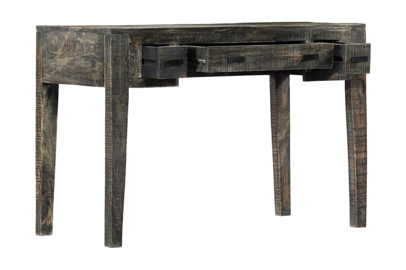 Skrivbord svart 110x50x75 cm massivt mangoträ - Svart - Skrivbord - Bord