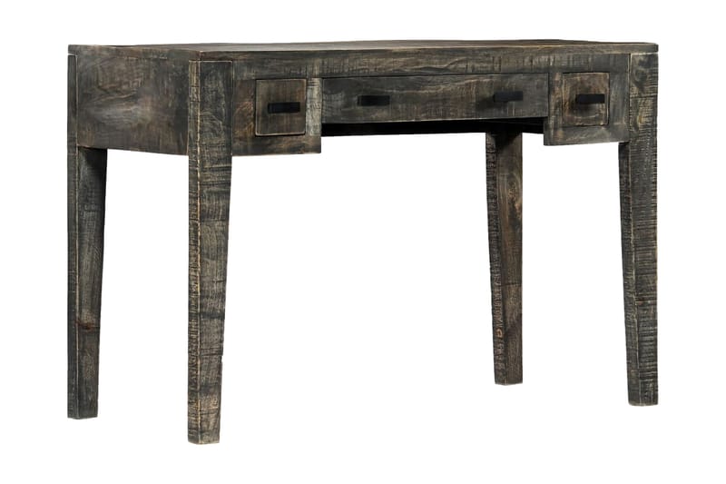 Skrivbord svart 110x50x75 cm massivt mangoträ - Svart - Möbler - Hemmakontor - Skrivbord