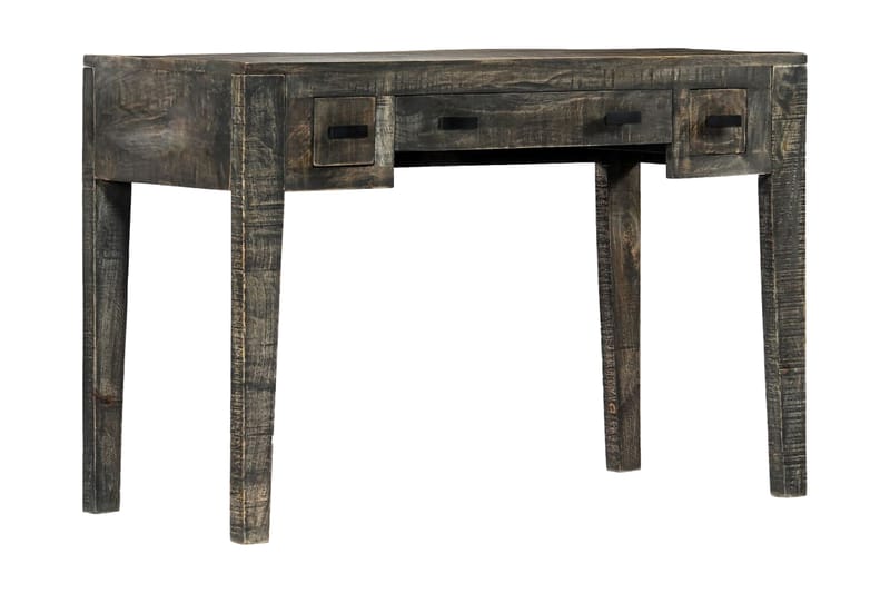 Skrivbord svart 110x50x75 cm massivt mangoträ - Svart - Skrivbord - Bord