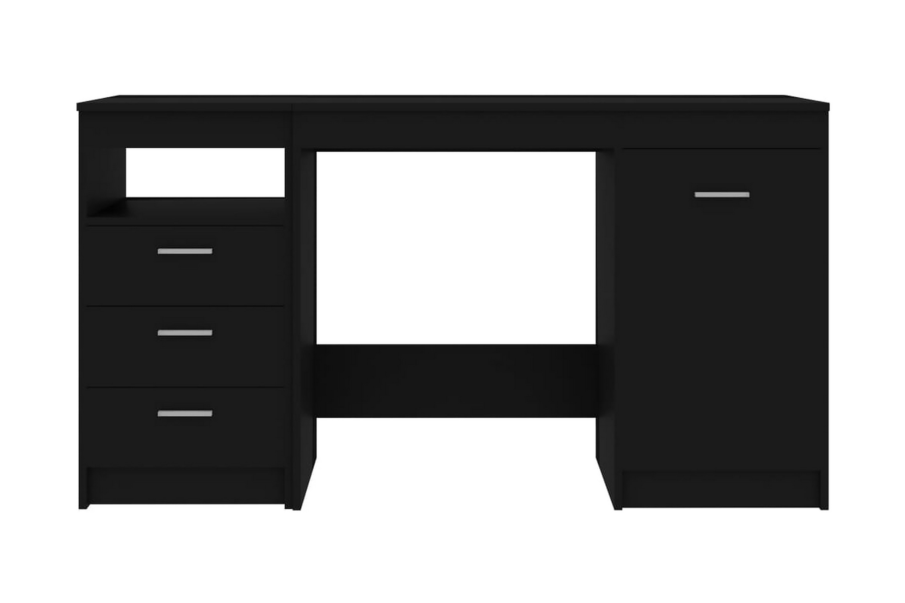 Skrivbord svart 140x50x76 cm spånskiva – Svart