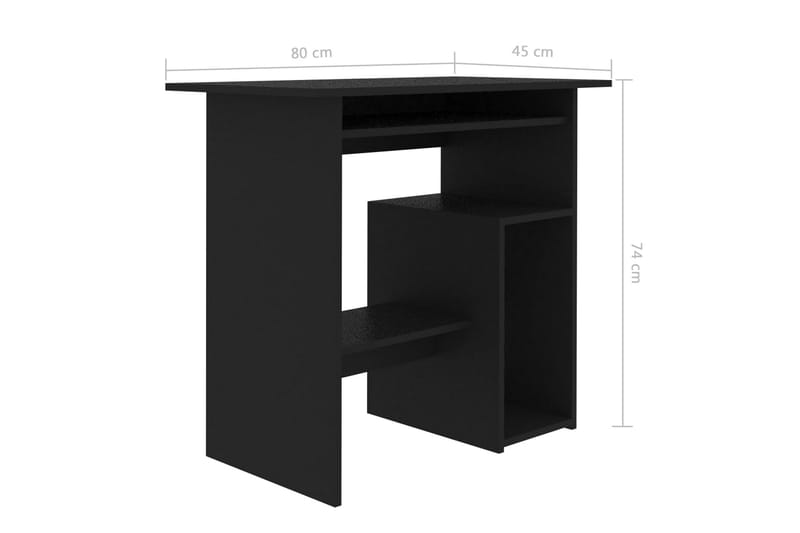 Skrivbord svart 80x45x74 cm spånskiva - Svart - Möbler - Hemmakontor - Skrivbord