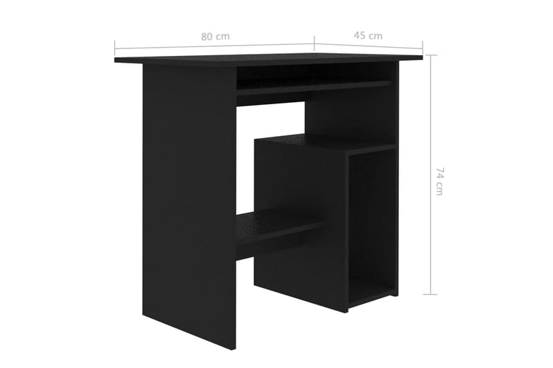 Skrivbord svart 80x45x74 cm spånskiva - Svart - Skrivbord - Bord