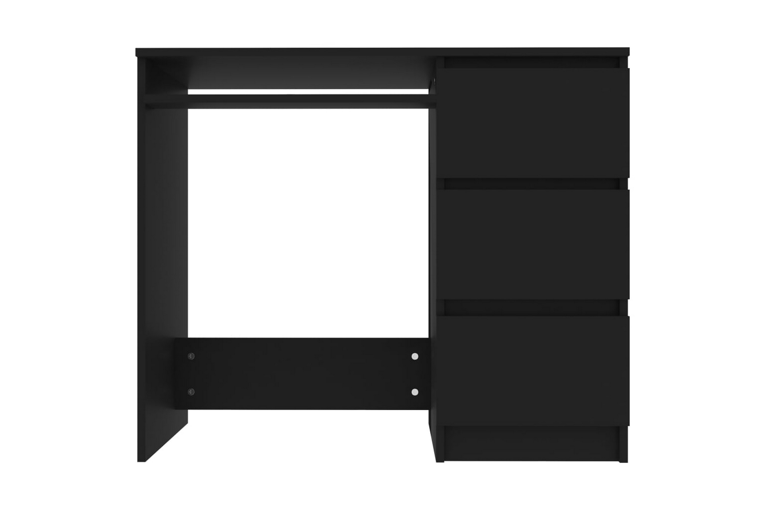 Skrivbord svart 90x45x76 cm spånskiva – Svart