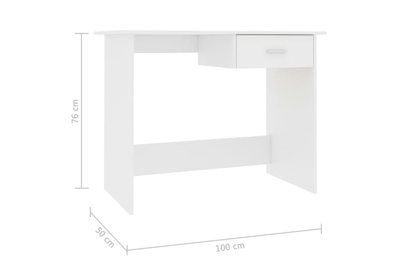 Skrivbord vit 100x50x76 cm spånskiva - Vit - Möbler - Hemmakontor - Skrivbord