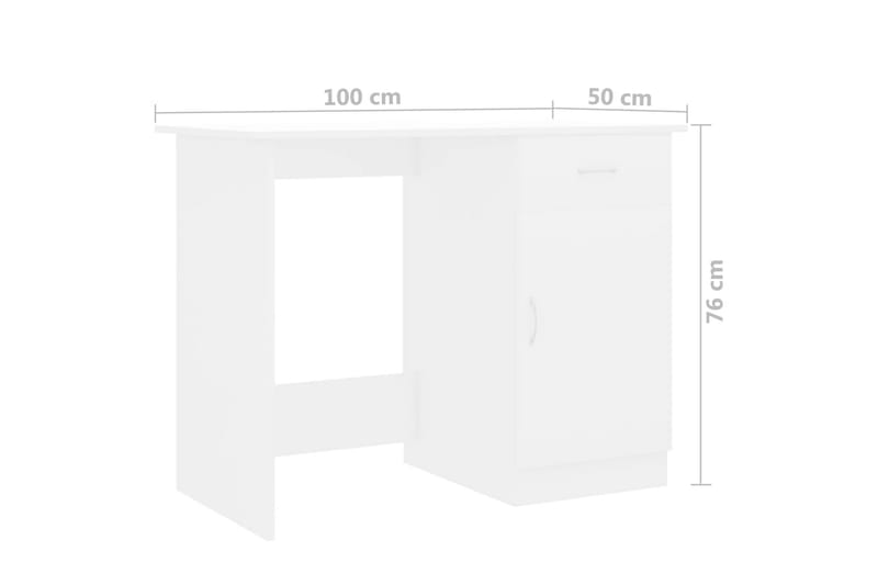 Skrivbord vit 100x50x76 cm spånskiva - Vit - Möbler - Hemmakontor - Skrivbord