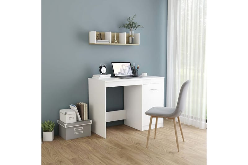Skrivbord vit 100x50x76 cm spånskiva - Vit - Möbler - Hemmakontor - Skrivbord