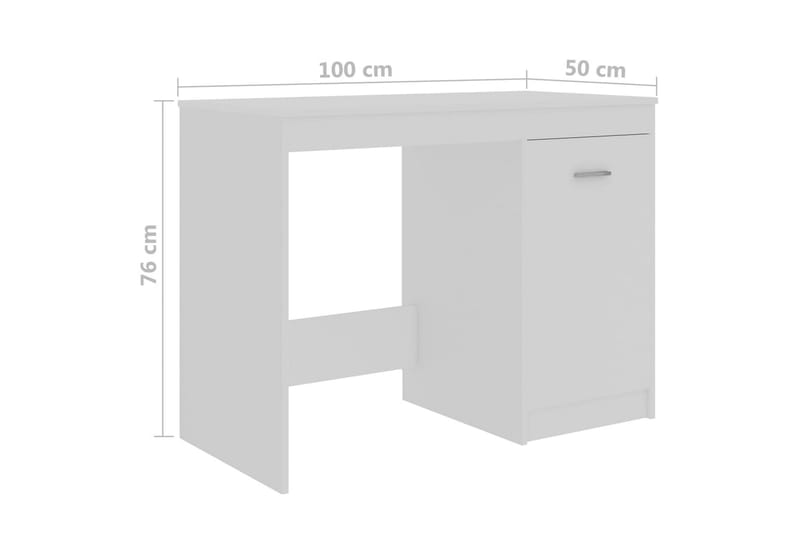 Skrivbord vit 100x50x76 cm spånskiva - Vit - Möbler - Hemmakontor - Skrivbord