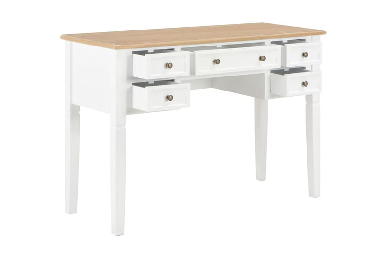 Skrivbord vit 109,5x45x77,5 cm trä - Vit - Skrivbord - Bord