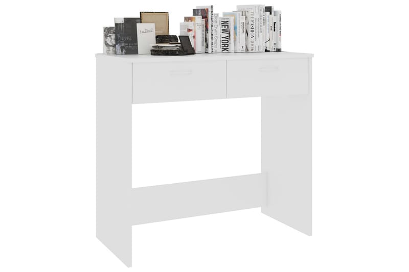 Skrivbord vit 80x40x75 cm spånskiva - Vit - Skrivbord - Bord