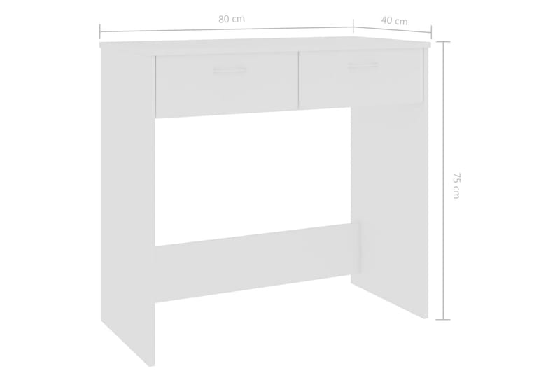 Skrivbord vit 80x40x75 cm spånskiva - Vit - Möbler - Hemmakontor - Skrivbord