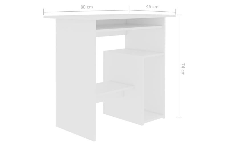 Skrivbord vit 80x45x74 cm spånskiva - Vit - Skrivbord - Bord