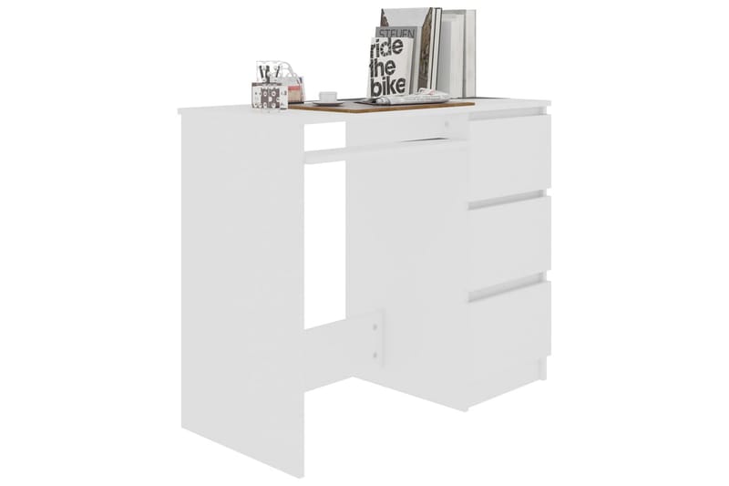 Skrivbord vit 90x45x76 cm spånskiva - Vit - Skrivbord - Bord