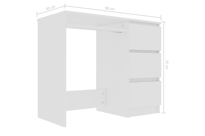 Skrivbord vit 90x45x76 cm spånskiva - Vit - Möbler - Hemmakontor - Skrivbord