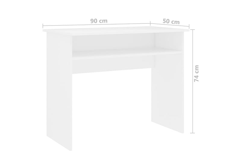 Skrivbord vit 90x50x74 cm spånskiva - Vit - Skrivbord - Bord