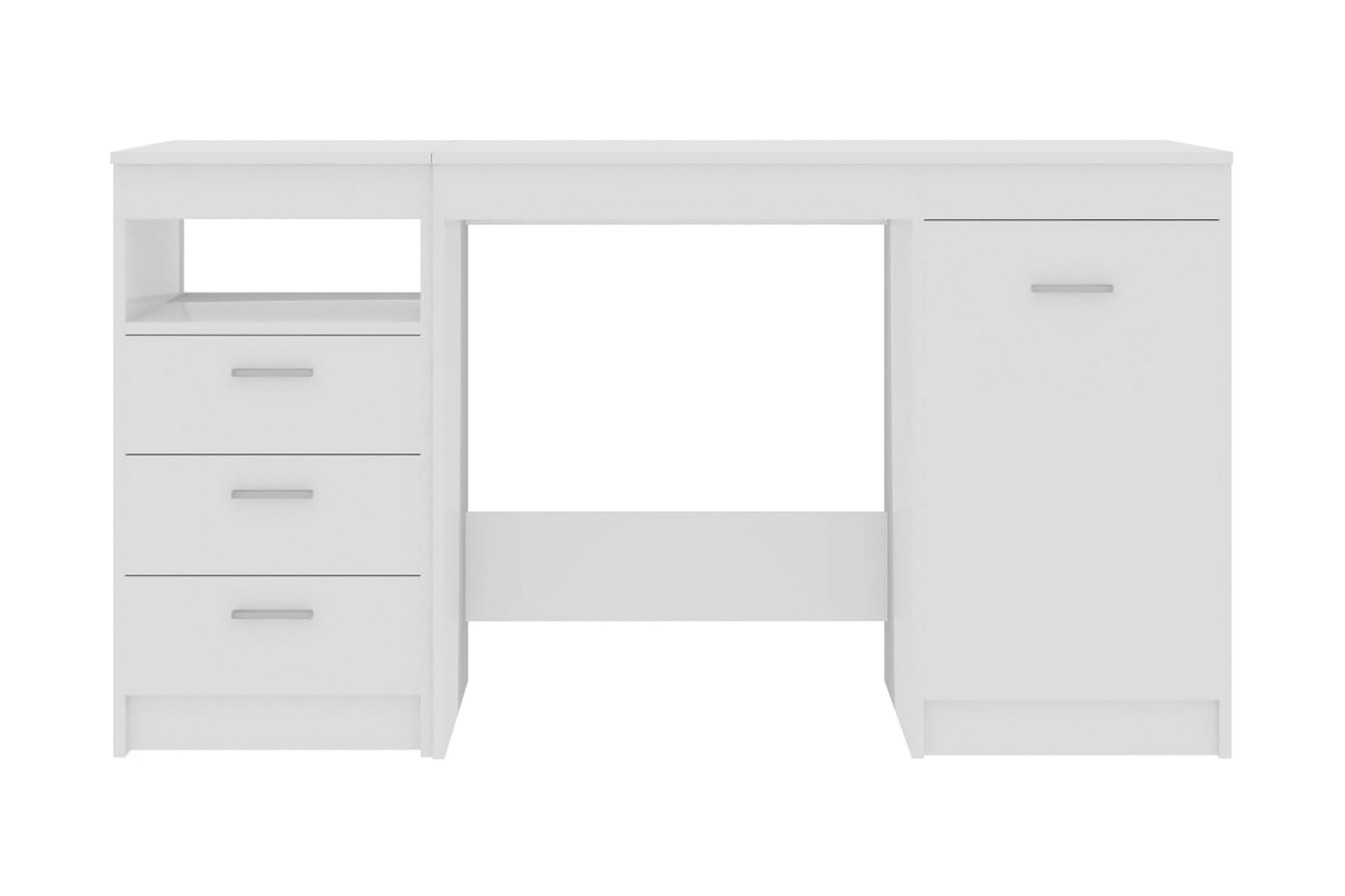 Skrivbord vit högglans 140x50x76 cm spånskiva – Vit