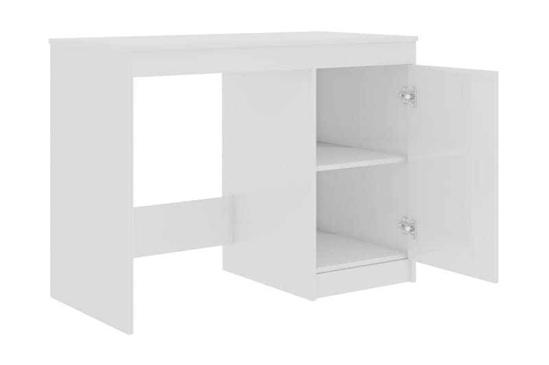 Skrivbord vit högglans 140x50x76 cm spånskiva - Vit - Skrivbord - Bord
