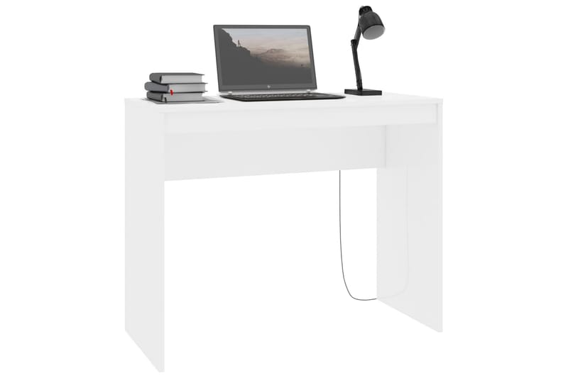 Skrivbord vit högglans 90x40x72 cm spånskiva - Vit högglans - Möbler - Hemmakontor - Skrivbord