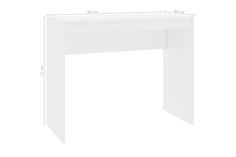 Skrivbord vit högglans 90x40x72 cm spånskiva - Vit högglans - Skrivbord - Bord