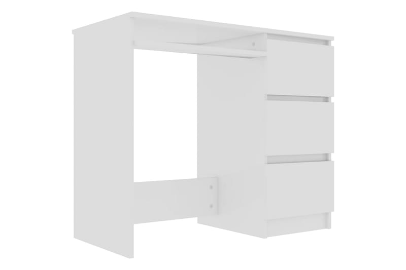 Skrivbord vit högglans 90x45x76 cm spånskiva - Vit - Skrivbord - Bord