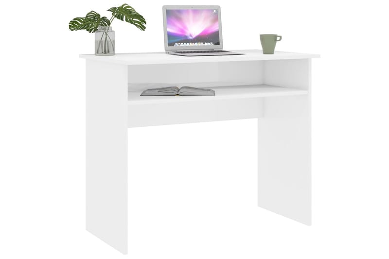Skrivbord vit högglans 90x50x74 cm spånskiva - Vit - Möbler - Hemmakontor - Skrivbord