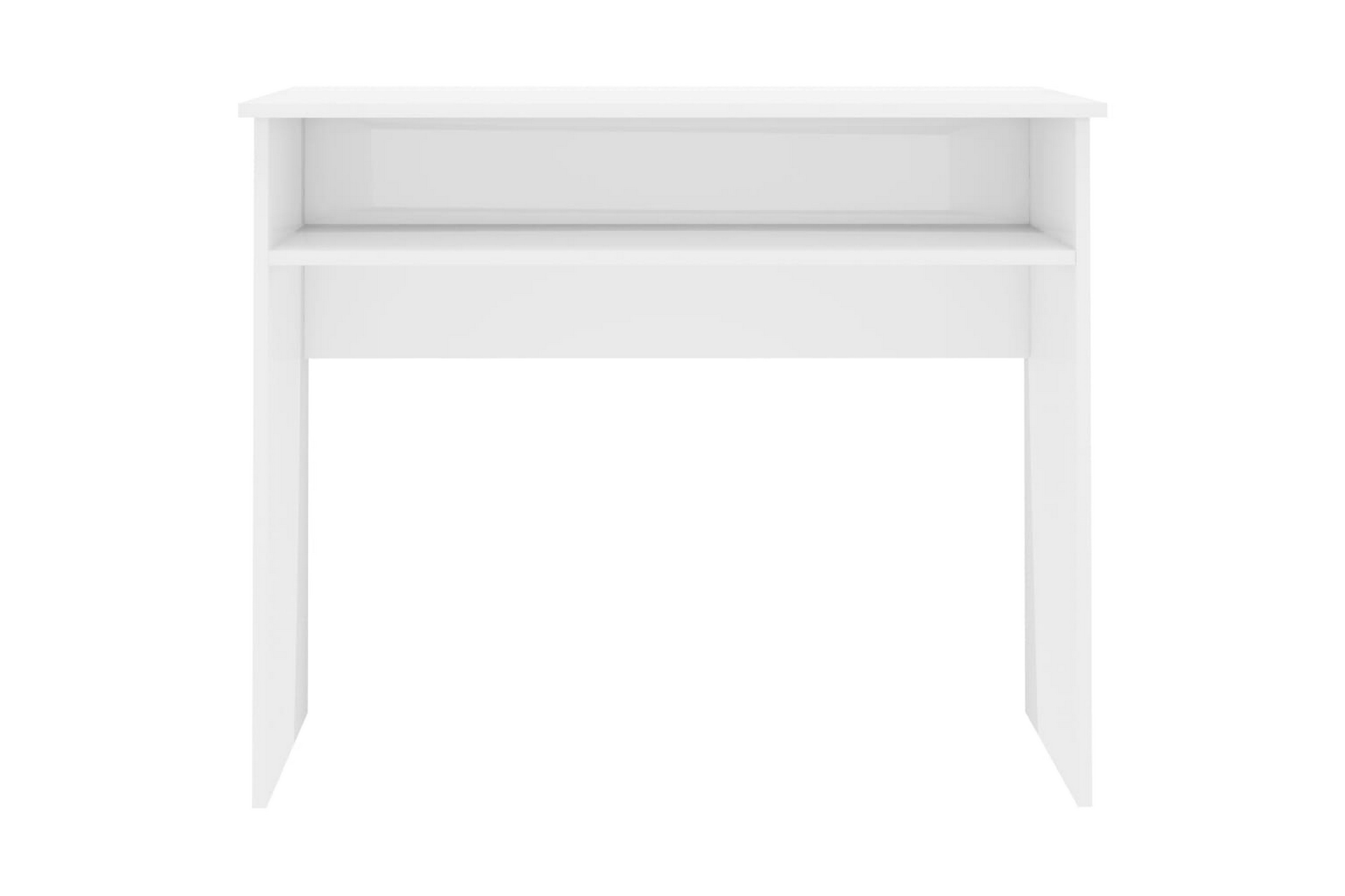 Skrivbord vit högglans 90x50x74 cm spånskiva – Vit