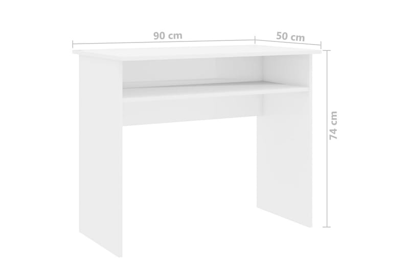 Skrivbord vit högglans 90x50x74 cm spånskiva - Vit - Möbler - Hemmakontor - Skrivbord