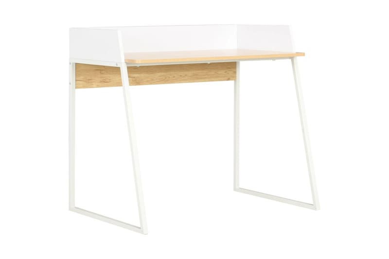 Skrivbord vit och ek 90x60x88 cm - Vit - Möbler - Hemmakontor - Skrivbord