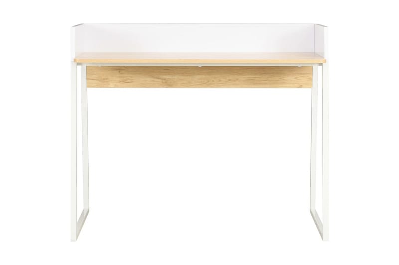 Skrivbord vit och ek 90x60x88 cm - Vit - Skrivbord - Bord
