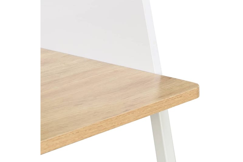 Skrivbord vit och ek 90x60x88 cm - Vit - Skrivbord - Bord