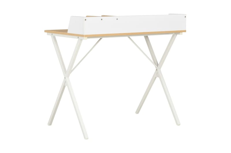 Skrivbord vit och naturlig 80x50x84 cm - Vit - Möbler - Hemmakontor - Skrivbord