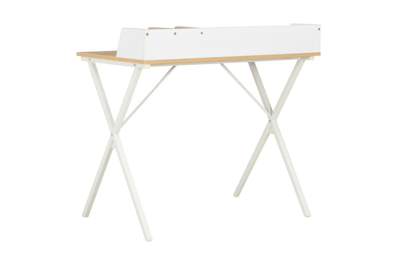 Skrivbord vit och naturlig 80x50x84 cm - Vit - Skrivbord - Bord