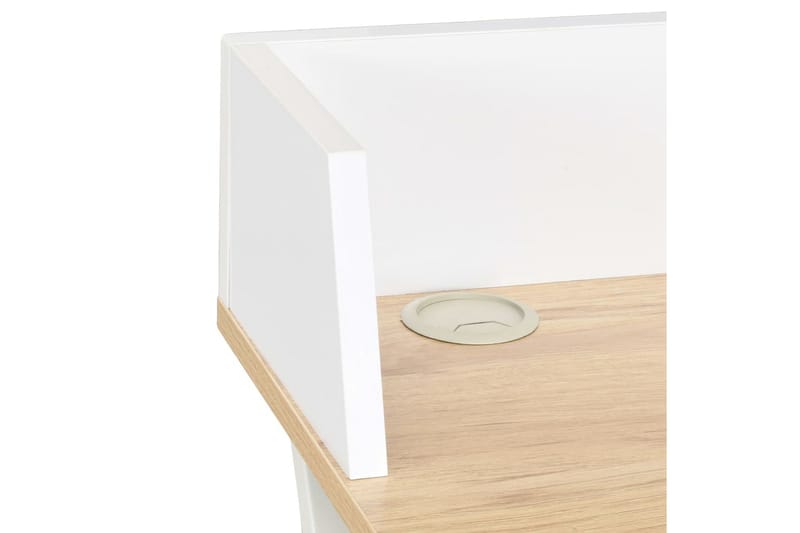 Skrivbord vit och naturlig 80x50x84 cm - Vit - Möbler - Hemmakontor - Skrivbord