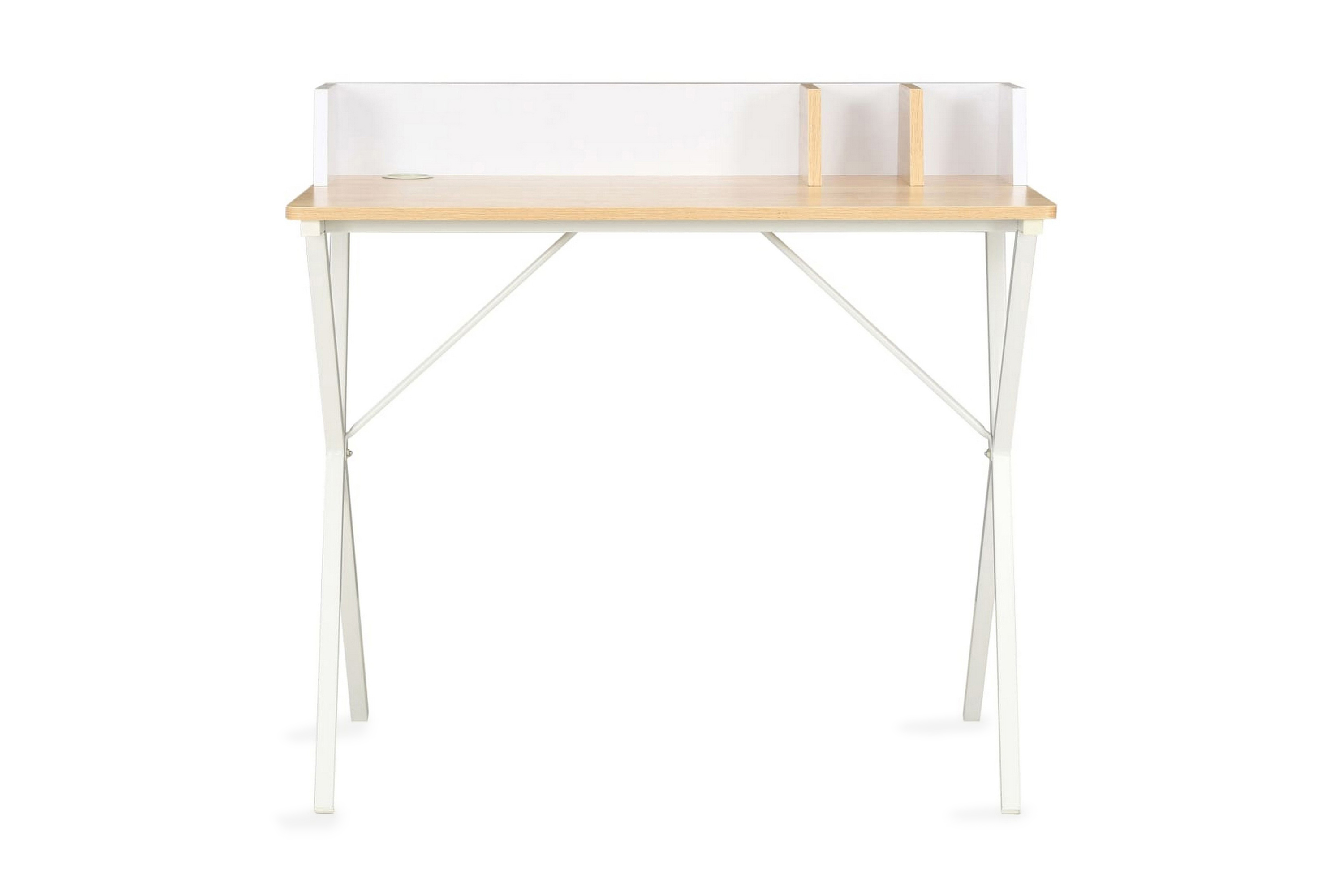Skrivbord vit och naturlig 80x50x84 cm – Vit