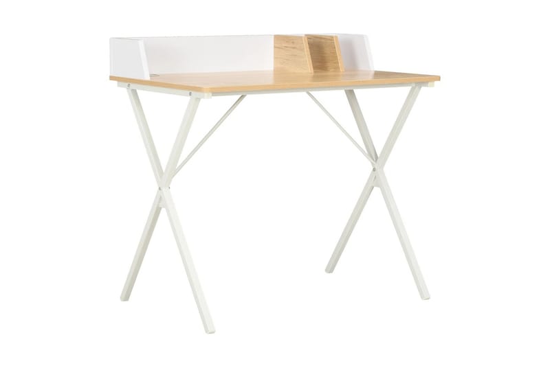 Skrivbord vit och naturlig 80x50x84 cm - Vit - Möbler - Hemmakontor - Skrivbord