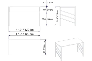Sotinge Skrivbord 120 cm - Brun - Möbler - Hemmakontor - Skrivbord
