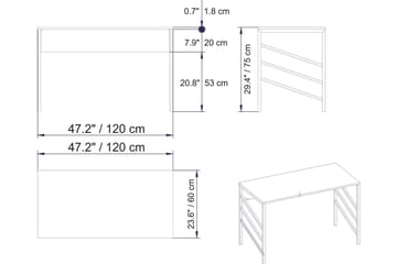 Sotinge Skrivbord 120 cm - Guld - Möbler - Hemmakontor - Skrivbord