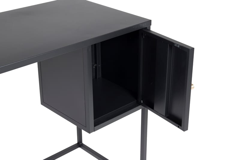 SPONSE Skrivbord 95 cm med Förvaring Skåp Svart - Skrivbord - Bord