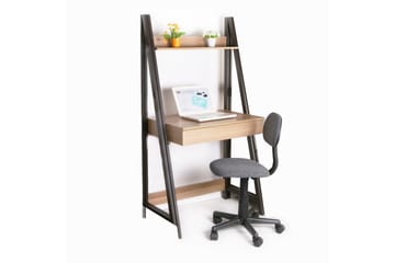 Stepan Skrivbord 74 cm med Förvaring Hylla - Brun/Trä/Natur - Möbler - Hemmakontor - Skrivbord
