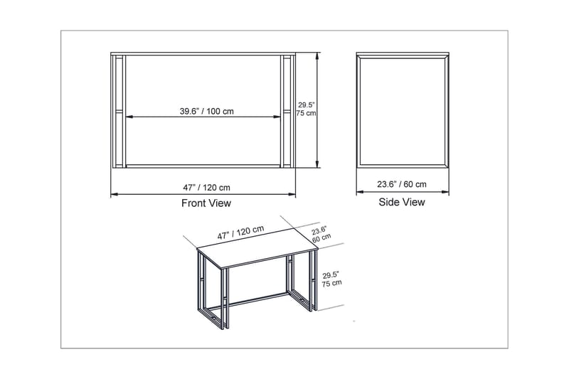 Stodene Skrivbord 120 cm Marmormönster - Vit - Möbler - Hemmakontor - Skrivbord