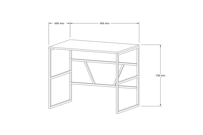 STOKEWORTH Skrivbord 90 cm Antracit - Skrivbord - Bord